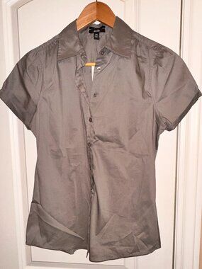 JACOB Grey Cuff Sleeve Button Down Shirt - Size Small